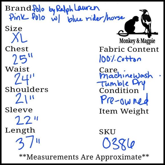 Polo by Ralph Lauren Men's Pink Polo Shirt XL And Extra Long *Small Flaws* - Picture 12 of 12